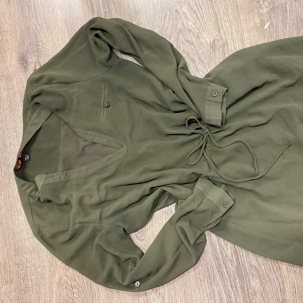 Olive green tunic dress 90s grunge
